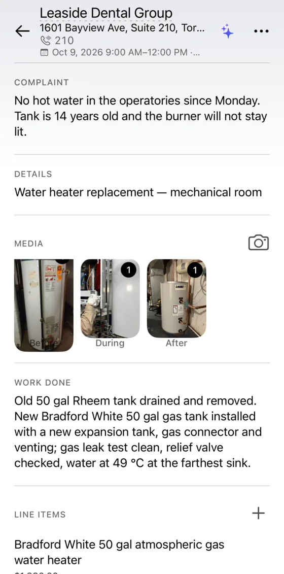 Job photos tagged before, during and after